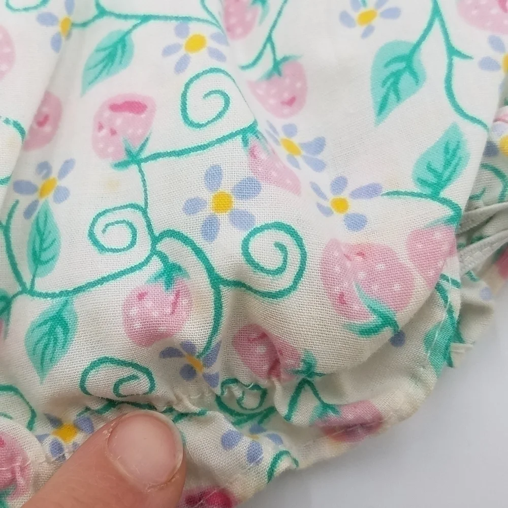 Vintage Judy's Cuties Strawberry Vine Dress Bloomer Set 3-6m